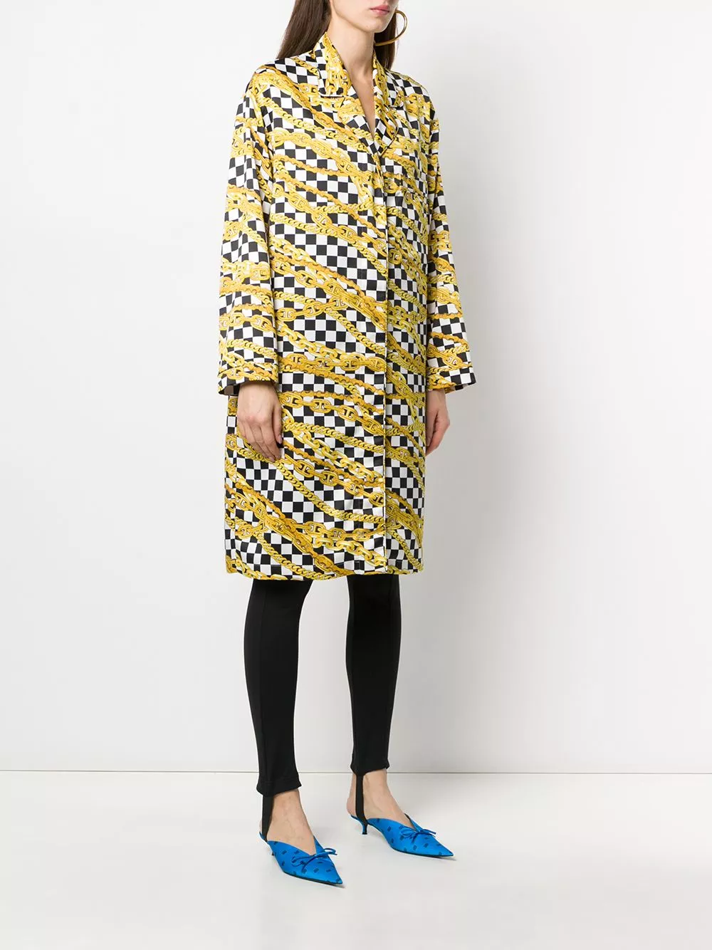 Affordable Balenciaga chain print checkerboard coat Women 0129