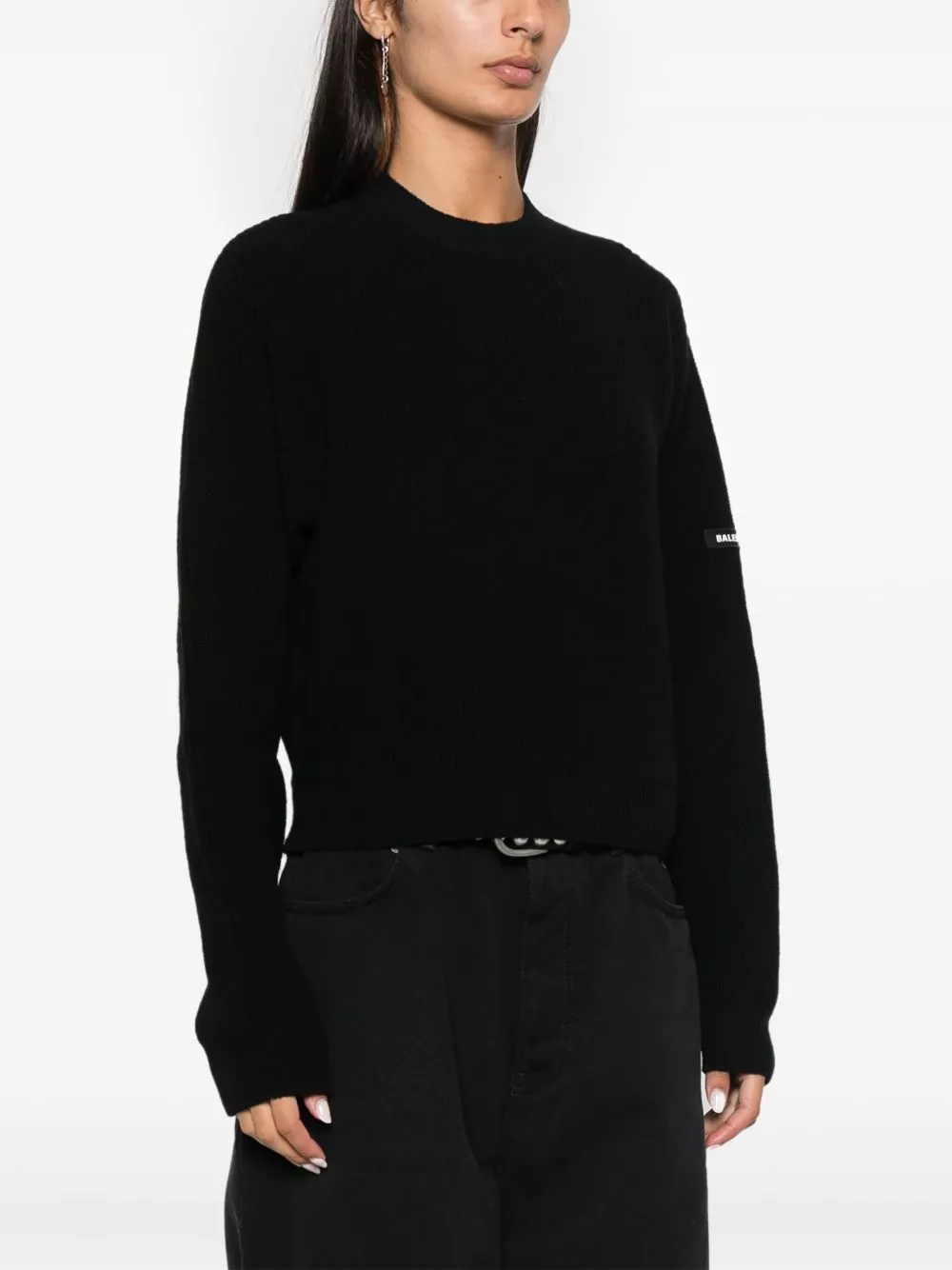 Cheap Balenciaga logo-patch sweater Women 0116