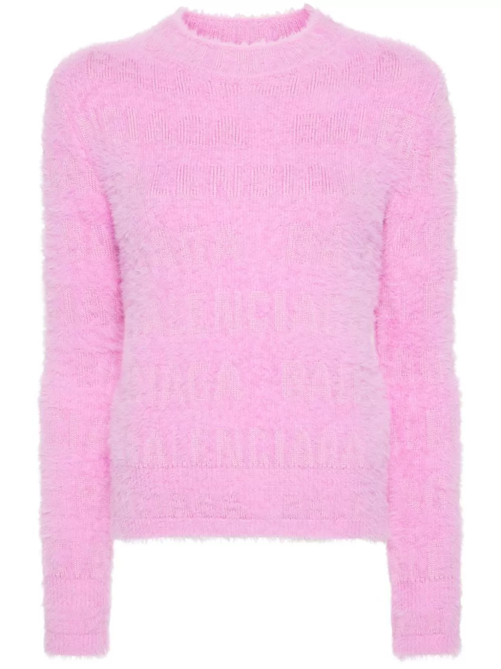 Affordable Balenciaga logo-knit fuzzy jumper Women 0129