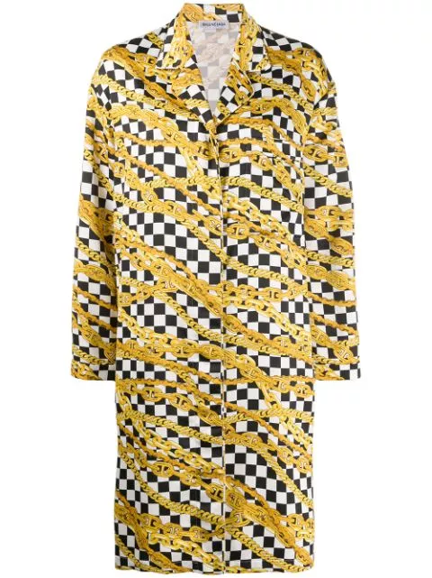 Affordable Balenciaga chain print checkerboard coat Women 0129