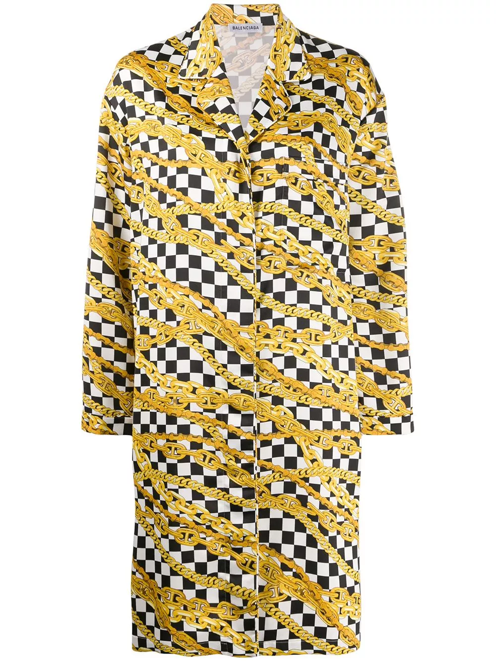 Affordable Balenciaga chain print checkerboard coat Women 0129