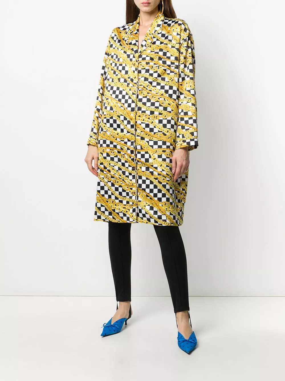 Affordable Balenciaga chain print checkerboard coat Women 0129