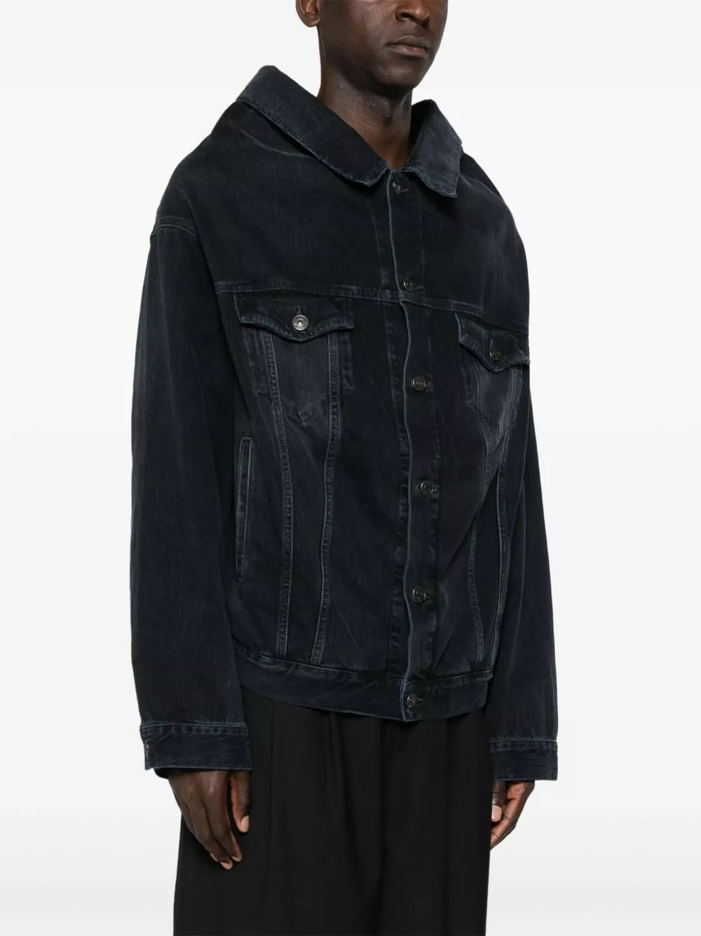 Affordable Balenciaga off-shoulder denim jacket Men 0202