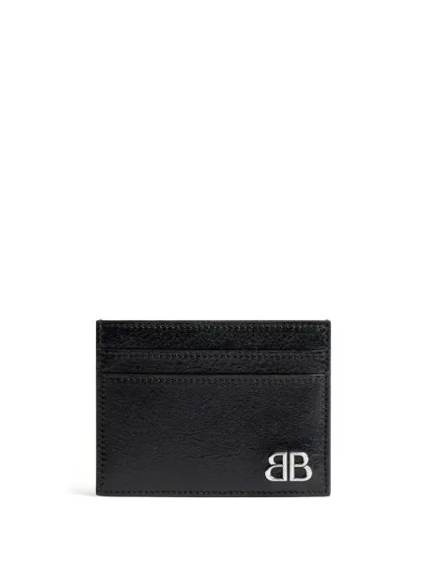 Cheap Balenciaga Monaco logo-plaque leather cardholder Men 0203