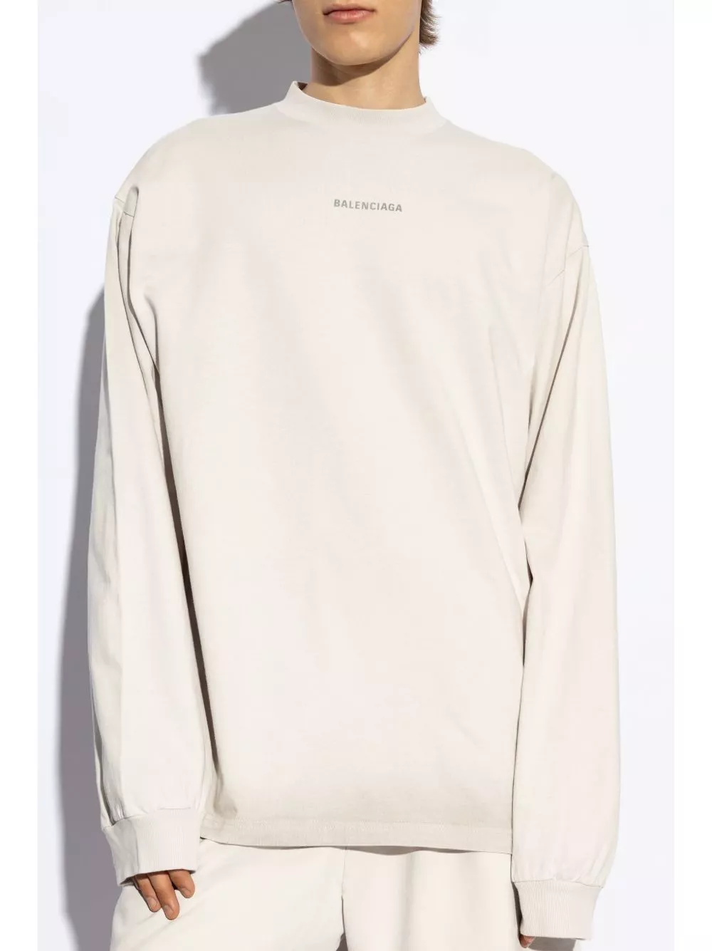 Affordable Balenciaga logo-print cotton sweatshirt Men 0202