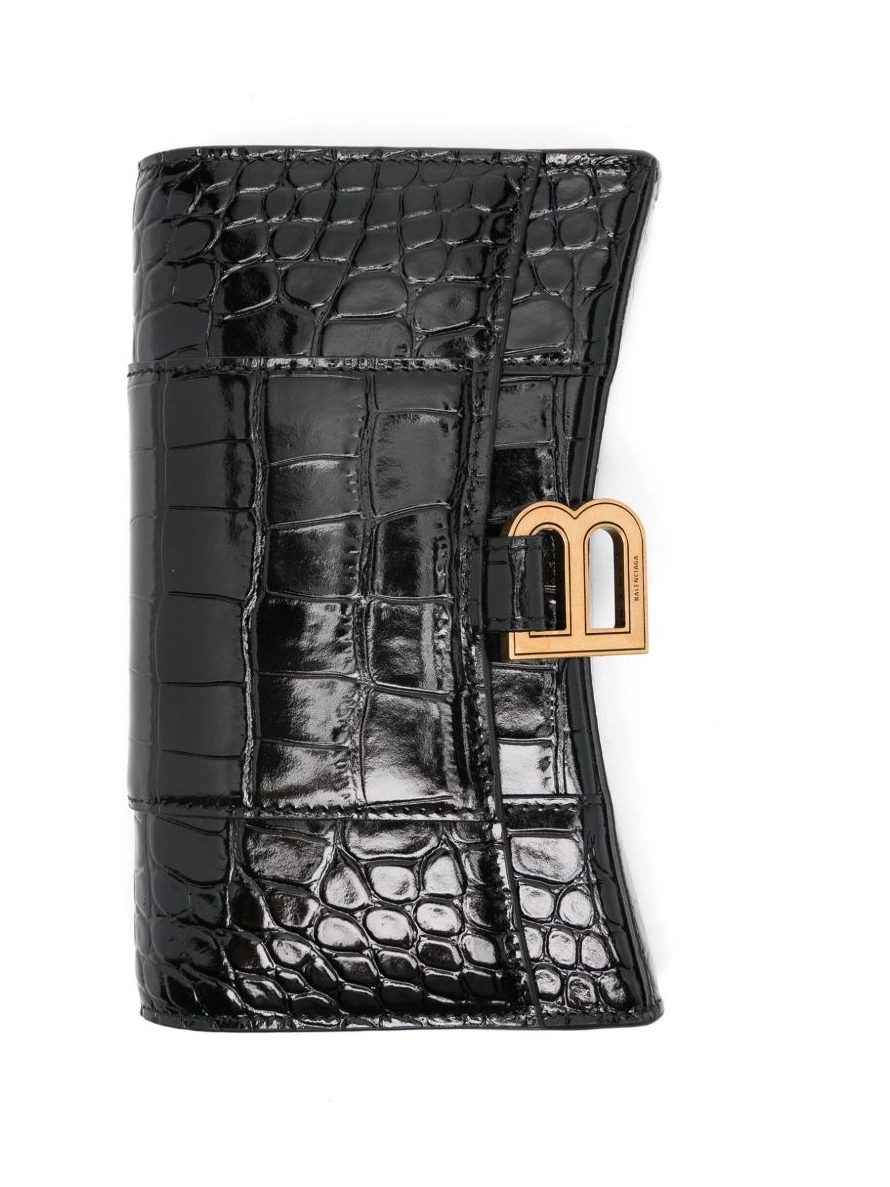 Affordable Hourglass Balenciaga wallet-on-chain Women crocodile-embossed 0217