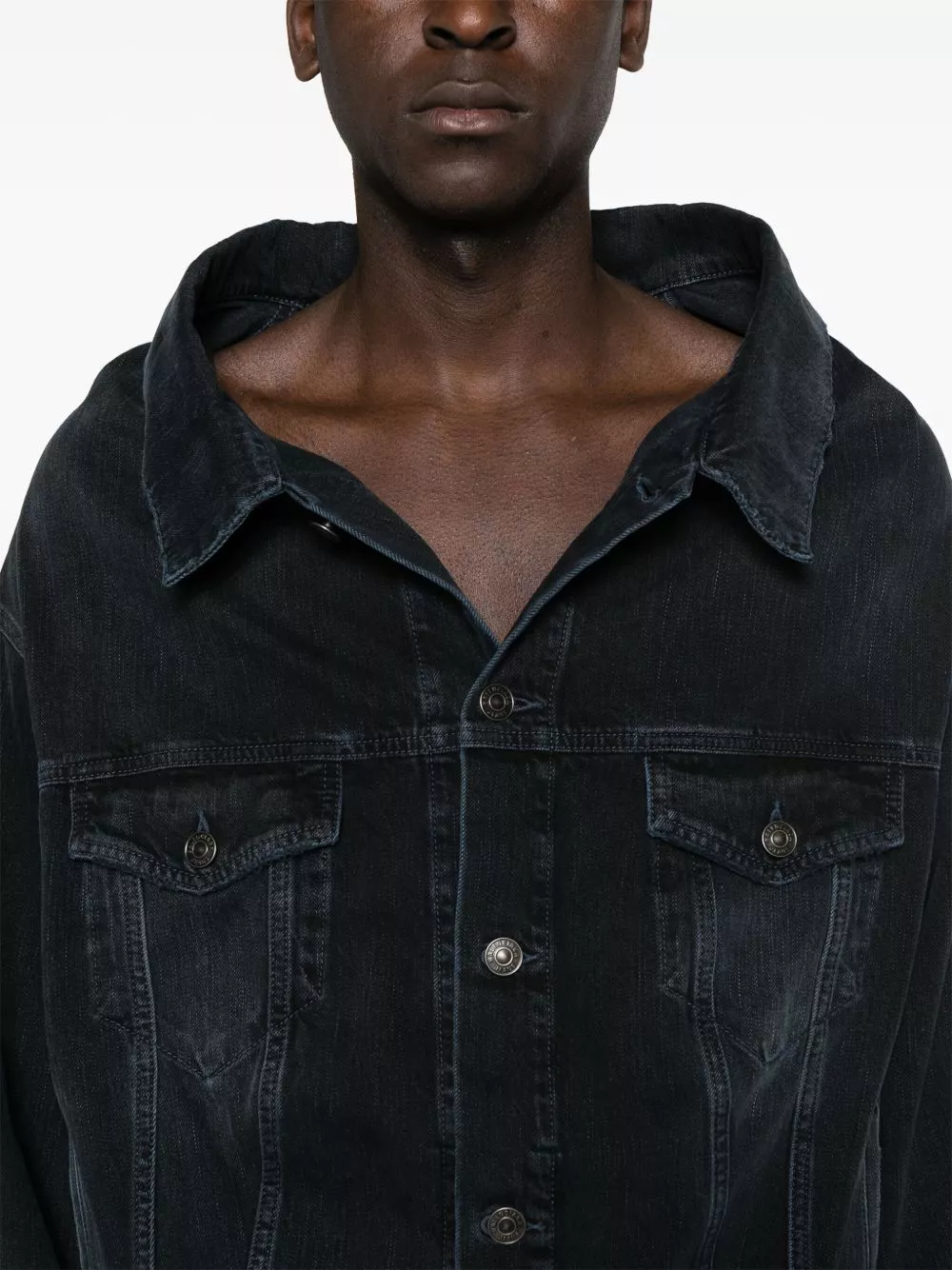 Affordable Balenciaga off-shoulder denim jacket Men 0202