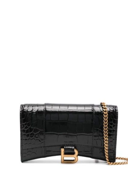 Affordable Hourglass Balenciaga wallet-on-chain Women crocodile-embossed 0217